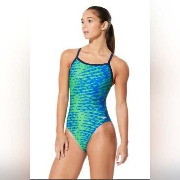 Speedo One Piece Competitive Swimsuit MODERN MATRIX Flyback XS - Picture 1 of 5